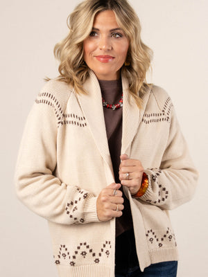 Fillmore Equestrian Knit Open Front Cardigan