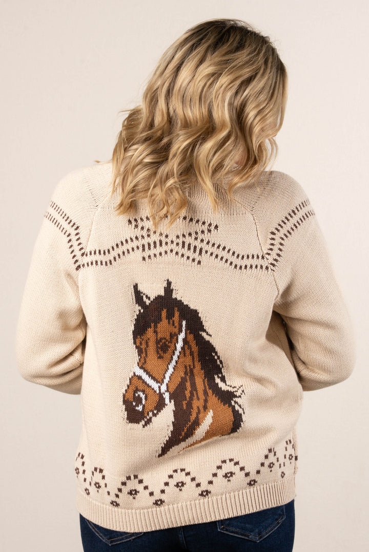 Fillmore Equestrian Knit Open Front Cardigan