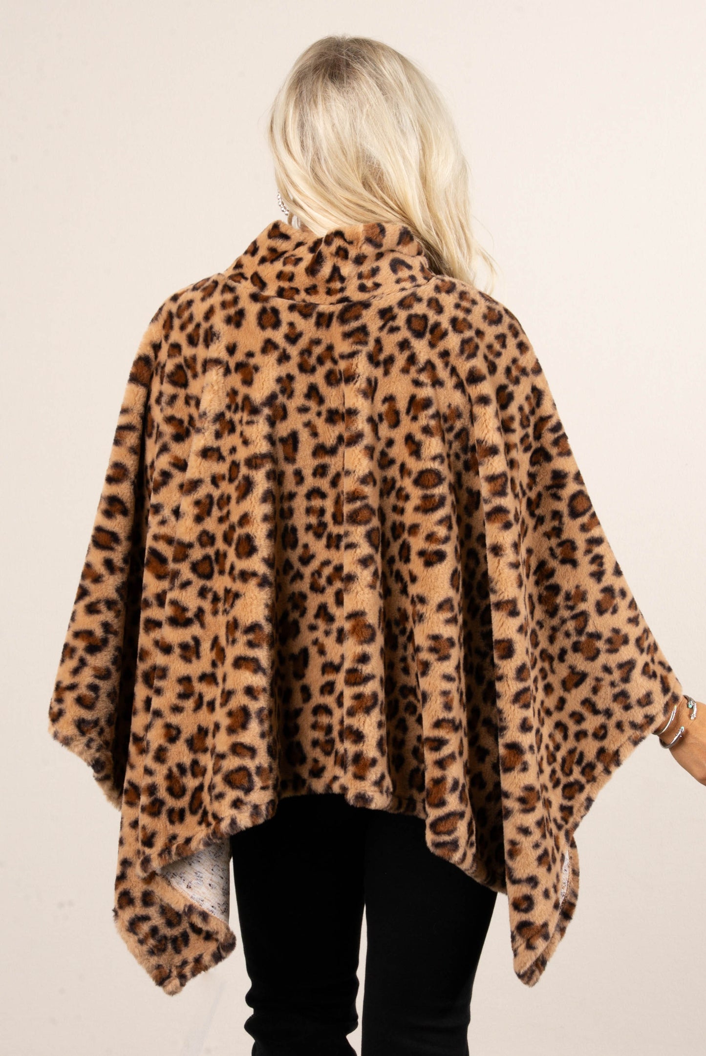 Leopard Turtleneck Poncho
