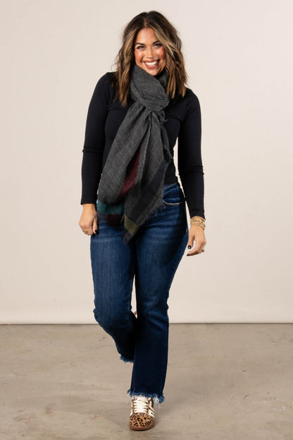 Color Block Oblong Wrap Scarf