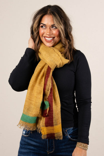 Color Block Oblong Wrap Scarf