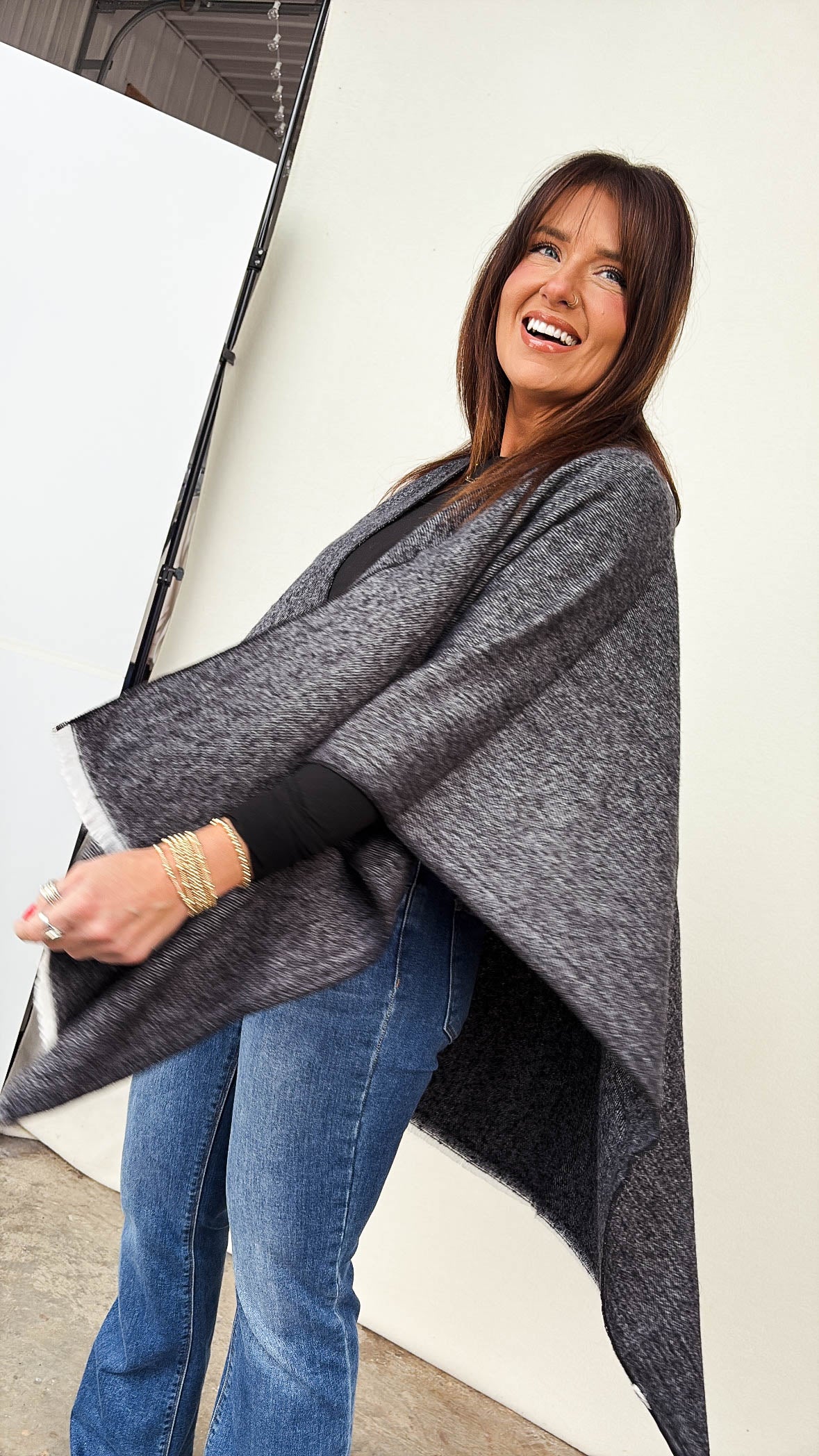 Open Front Wrap Shawl