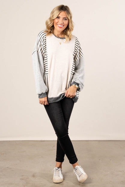 Jaida Striped Color Block Dolman Top