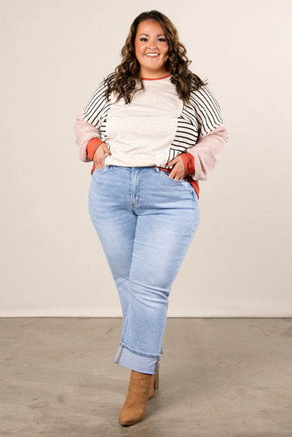 Jaida Striped Color Block Dolman Top