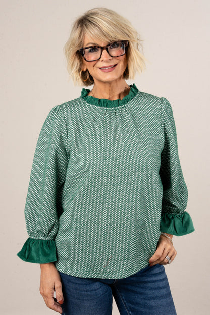 All That Glitters Lurex Knit Ruffle Top