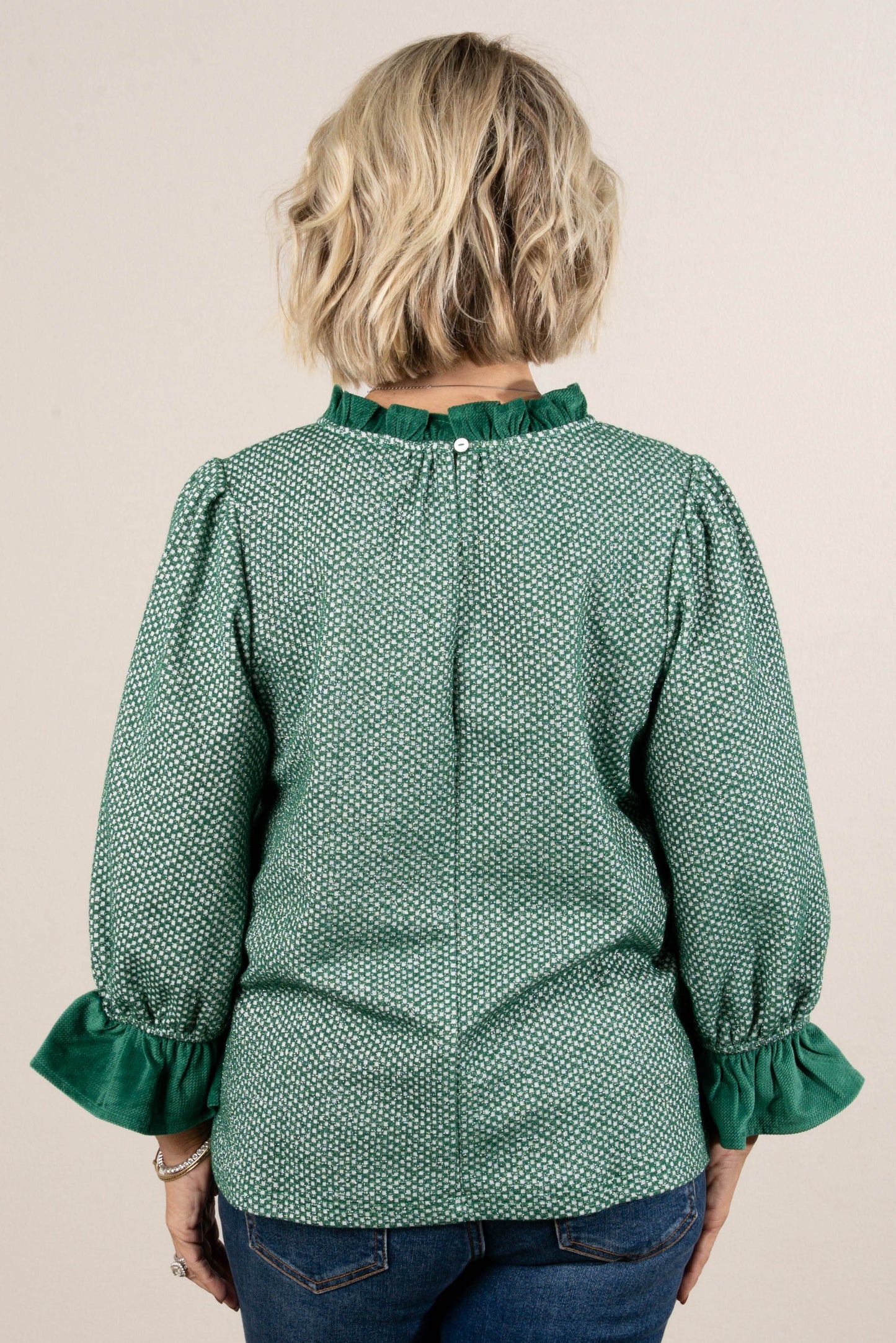 All That Glitters Lurex Knit Ruffle Top