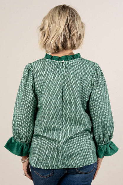 All That Glitters Lurex Knit Ruffle Top