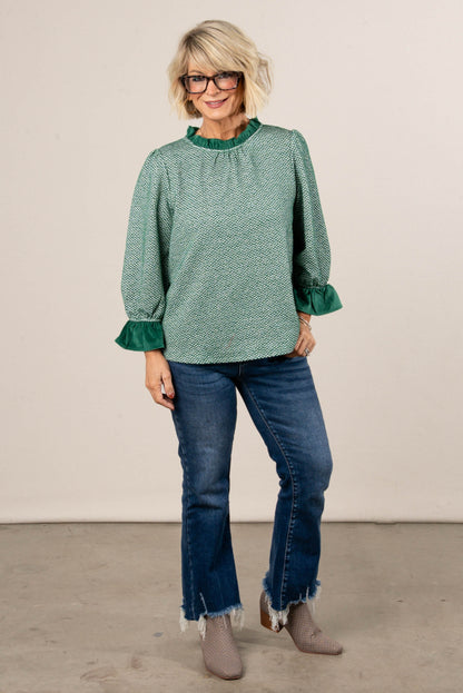 All That Glitters Lurex Knit Ruffle Top