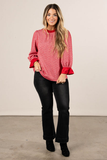 All That Glitters Lurex Knit Ruffle Top