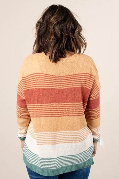 Pixie Stripe Block Drop Shoulder Sweater