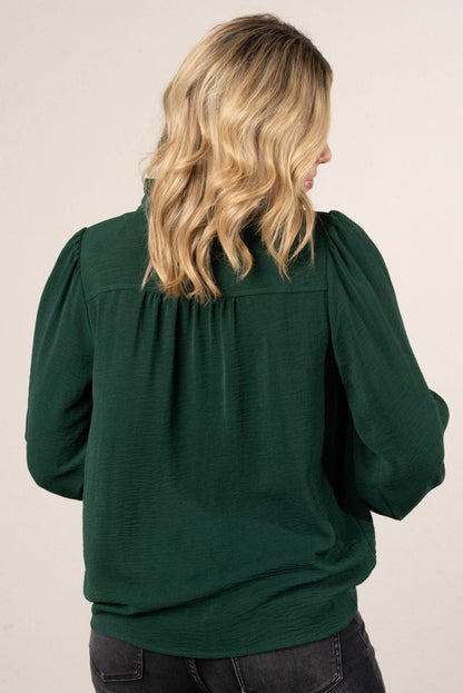 Melrose Ruffled Half Button Blouse