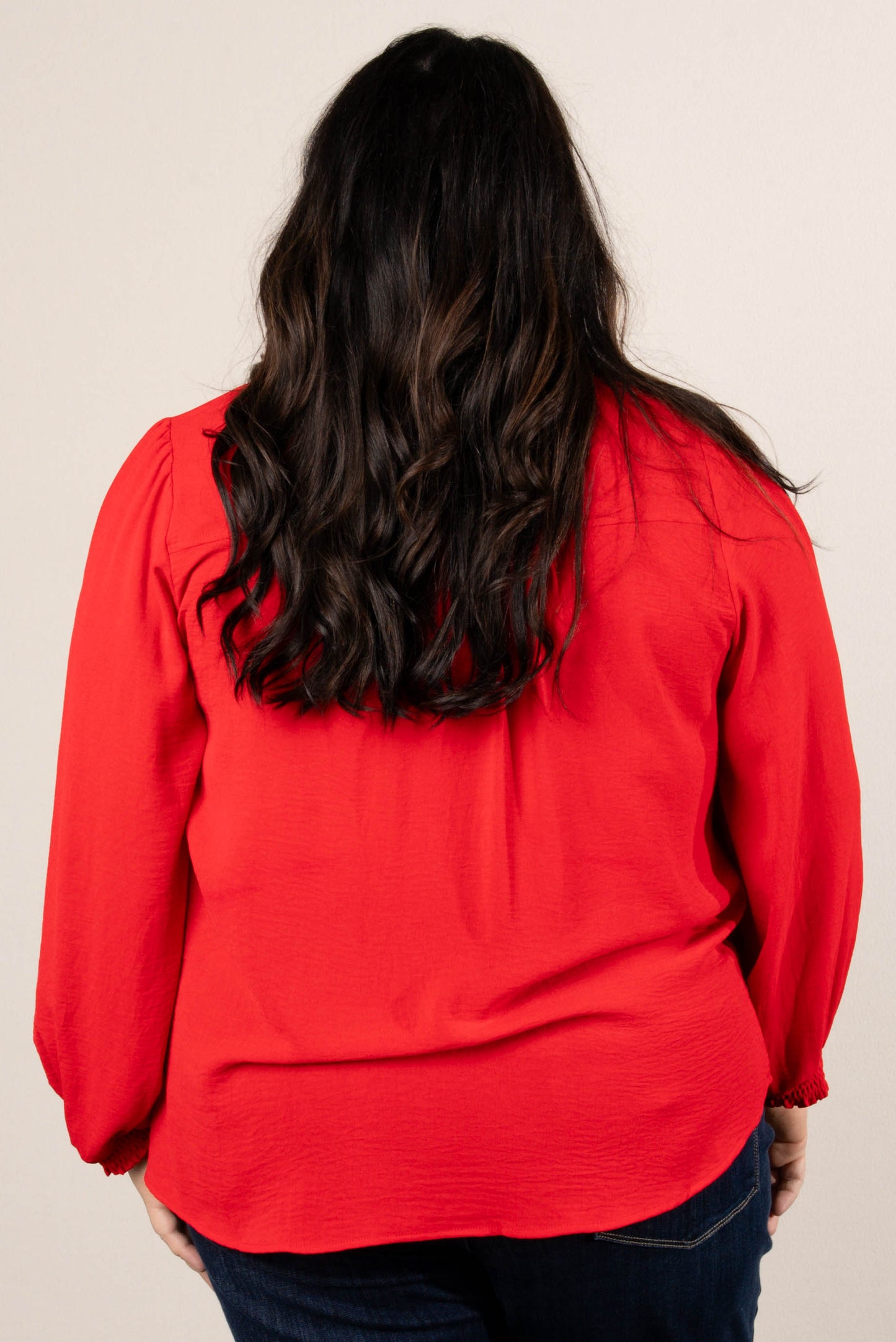 Melrose Ruffled Half Button Blouse