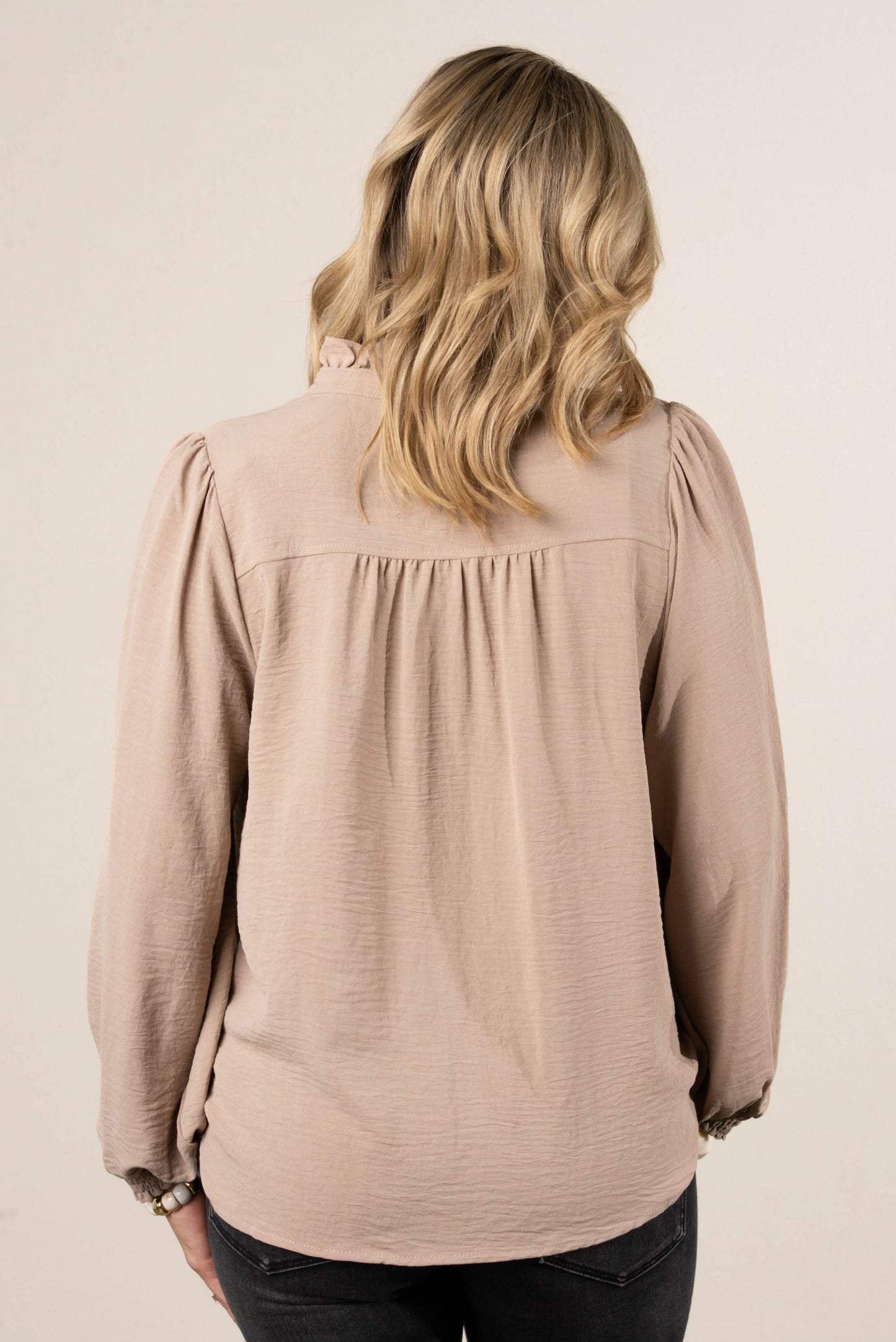 Melrose Ruffled Half Button Blouse