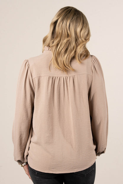Melrose Ruffled Half Button Blouse
