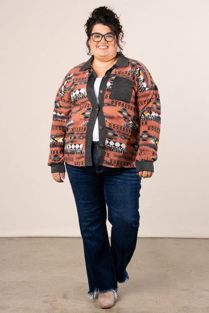 Mesa Sky Printed Hi-Lo Shacket