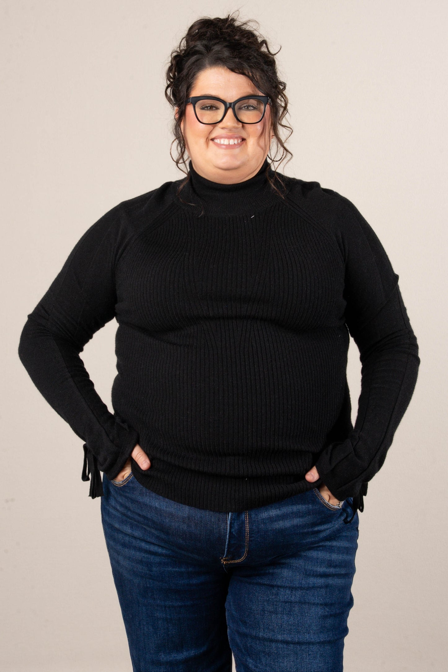 Alpine Chic Bow Tie Cuff Sweater