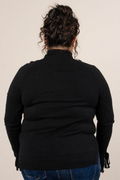 Alpine Chic Bow Tie Cuff Sweater