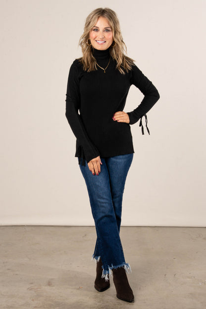 Alpine Chic Bow Tie Cuff Sweater