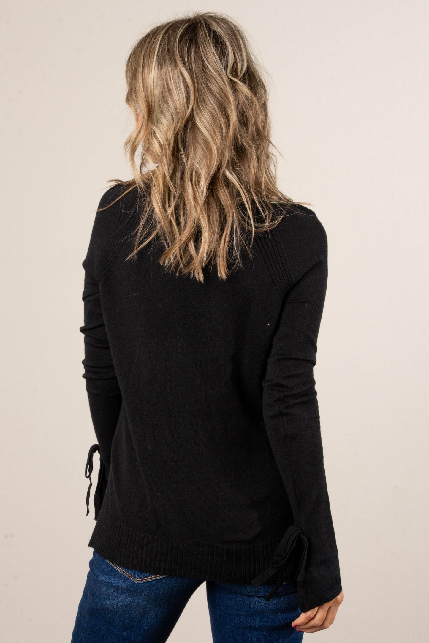 Alpine Chic Bow Tie Cuff Sweater