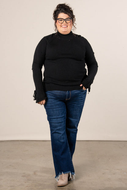 Alpine Chic Bow Tie Cuff Sweater