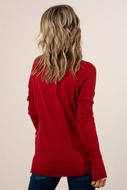 Alpine Chic Bow Tie Cuff Sweater