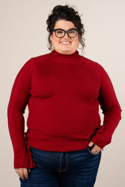 Alpine Chic Bow Tie Cuff Sweater