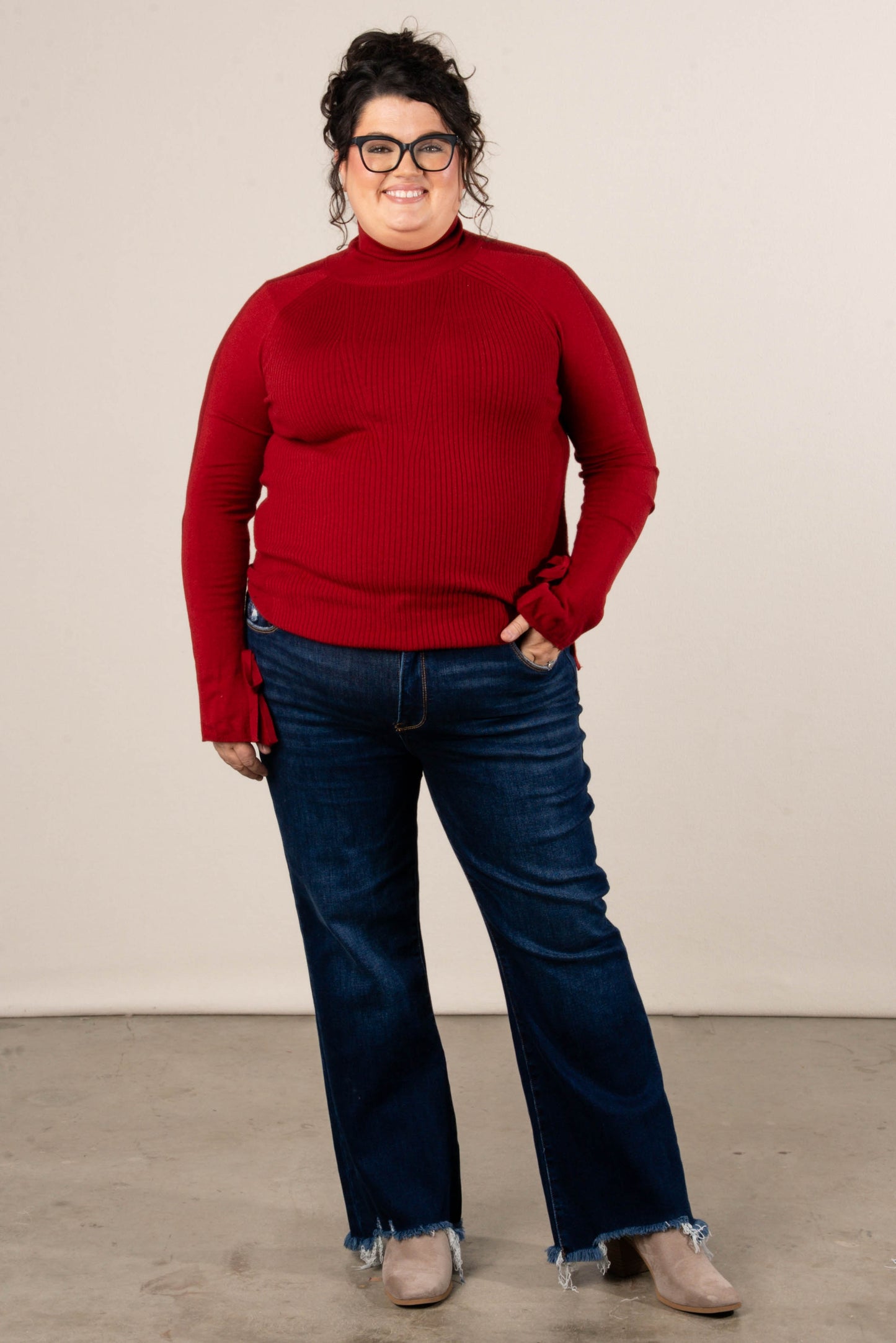 Alpine Chic Bow Tie Cuff Sweater