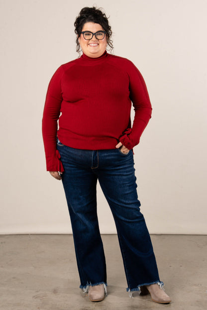 Alpine Chic Bow Tie Cuff Sweater