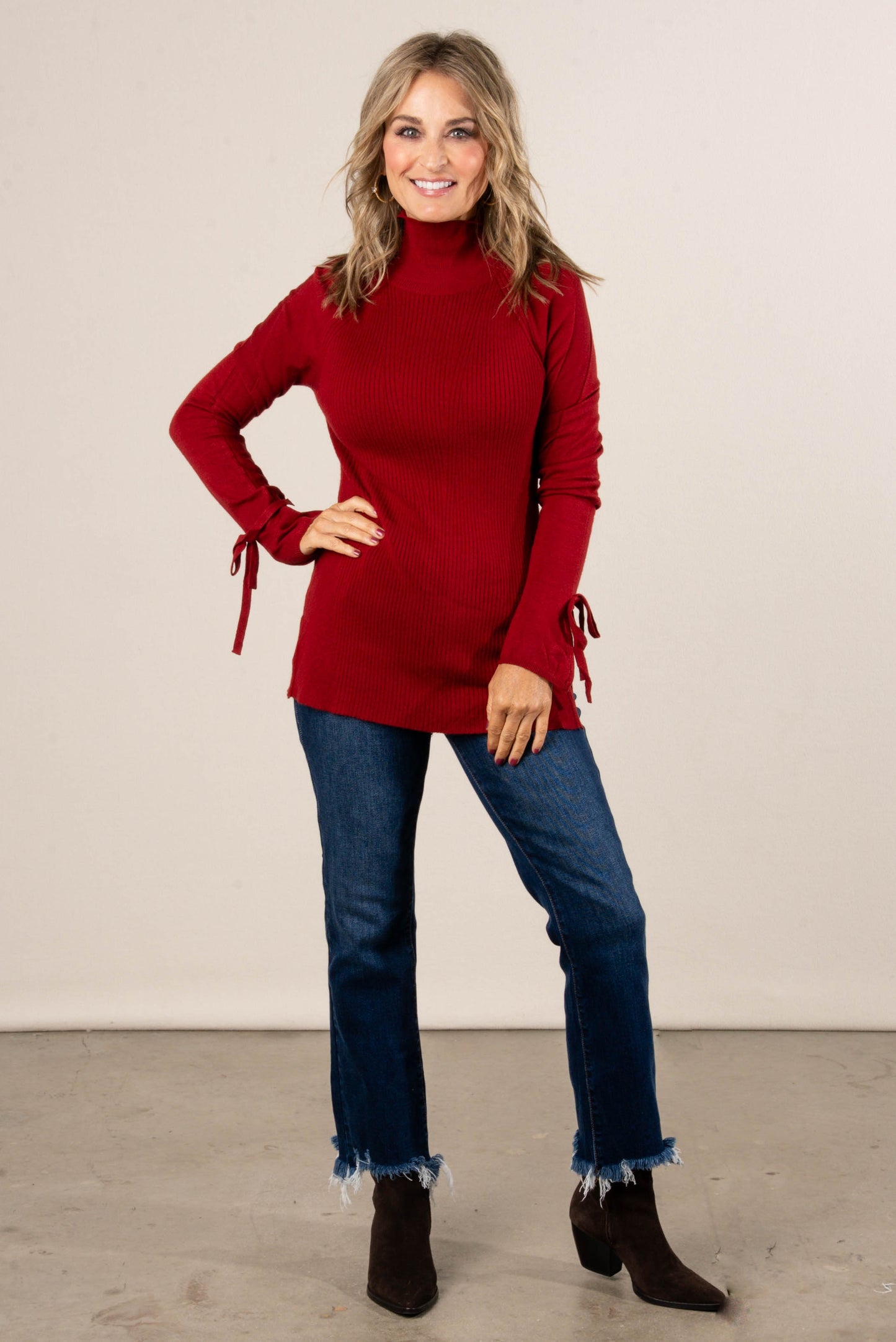 Alpine Chic Bow Tie Cuff Sweater