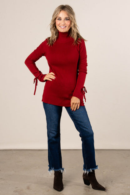 Alpine Chic Bow Tie Cuff Sweater