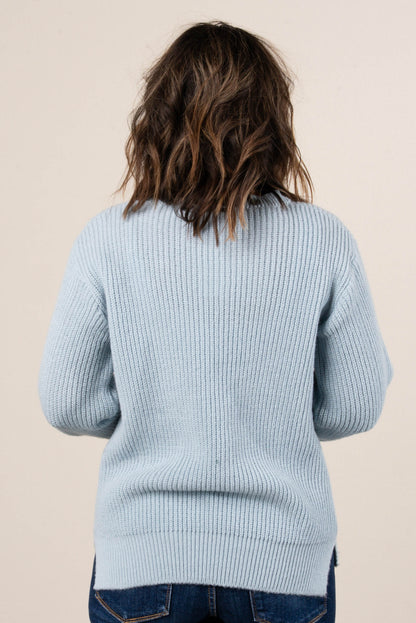 Winter Luxe Rib Knit Button Cuff Sweater