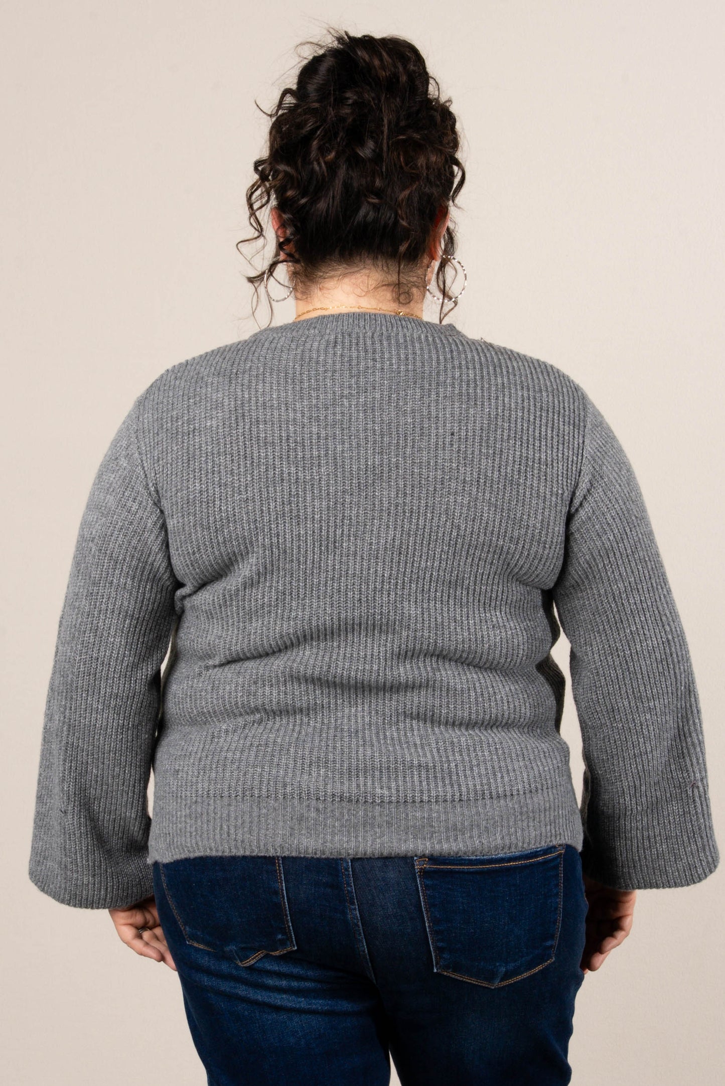 Winter Luxe Rib Knit Button Cuff Sweater