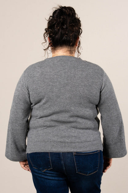 Winter Luxe Rib Knit Button Cuff Sweater