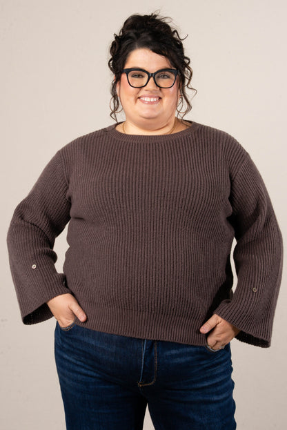 Winter Luxe Rib Knit Button Cuff Sweater