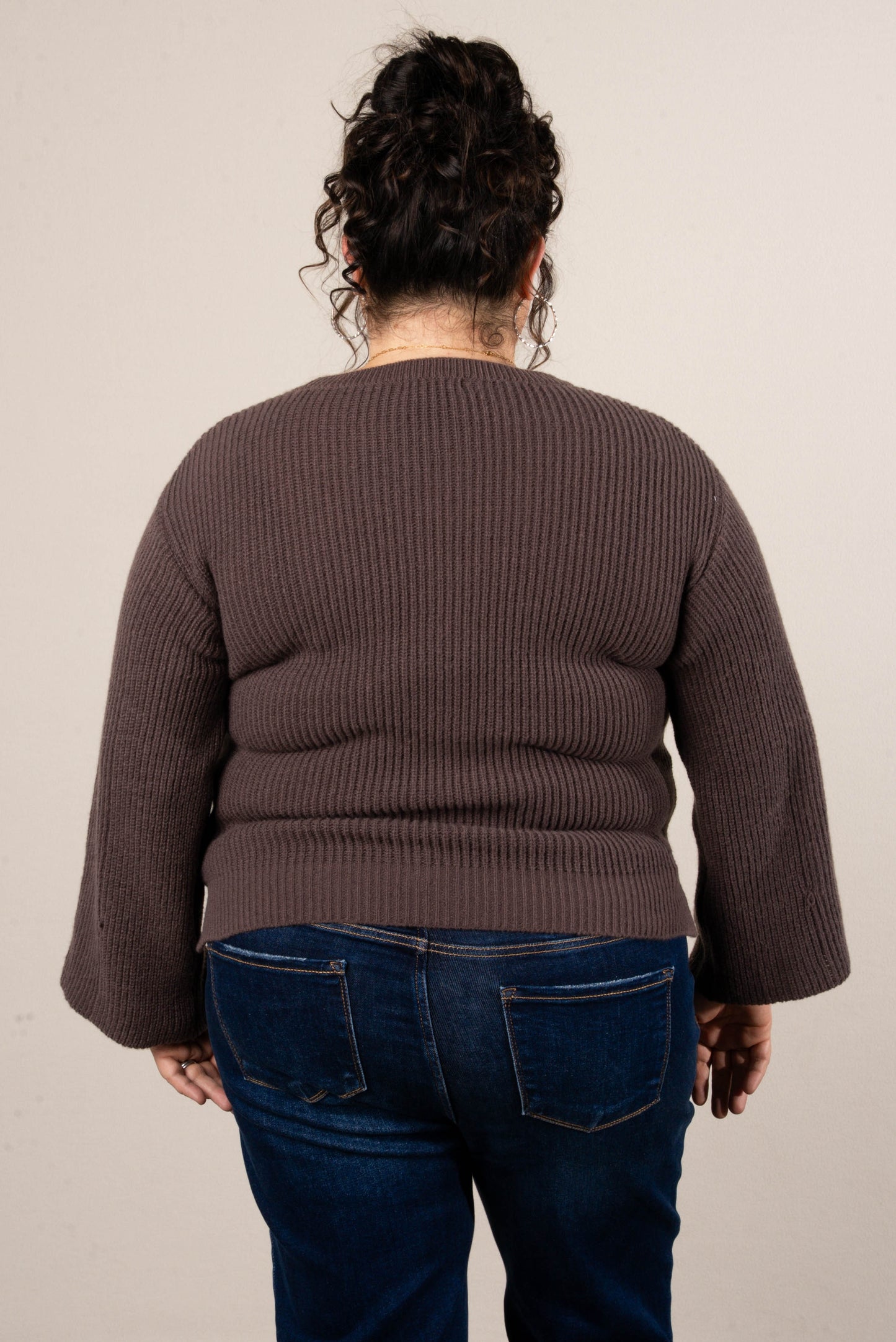 Winter Luxe Rib Knit Button Cuff Sweater