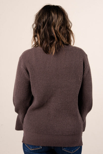 Winter Luxe Rib Knit Button Cuff Sweater