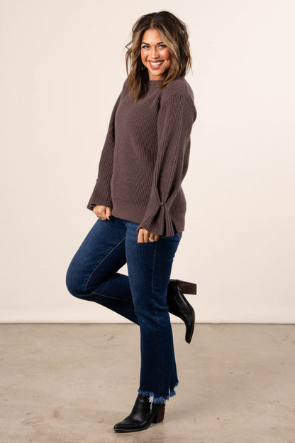Winter Luxe Rib Knit Button Cuff Sweater