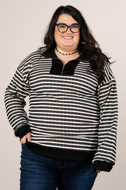 Cabin Comfort Striped Quarter Zip Pullover