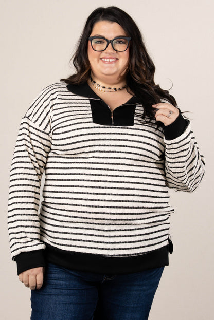 Cabin Comfort Striped Quarter Zip Pullover