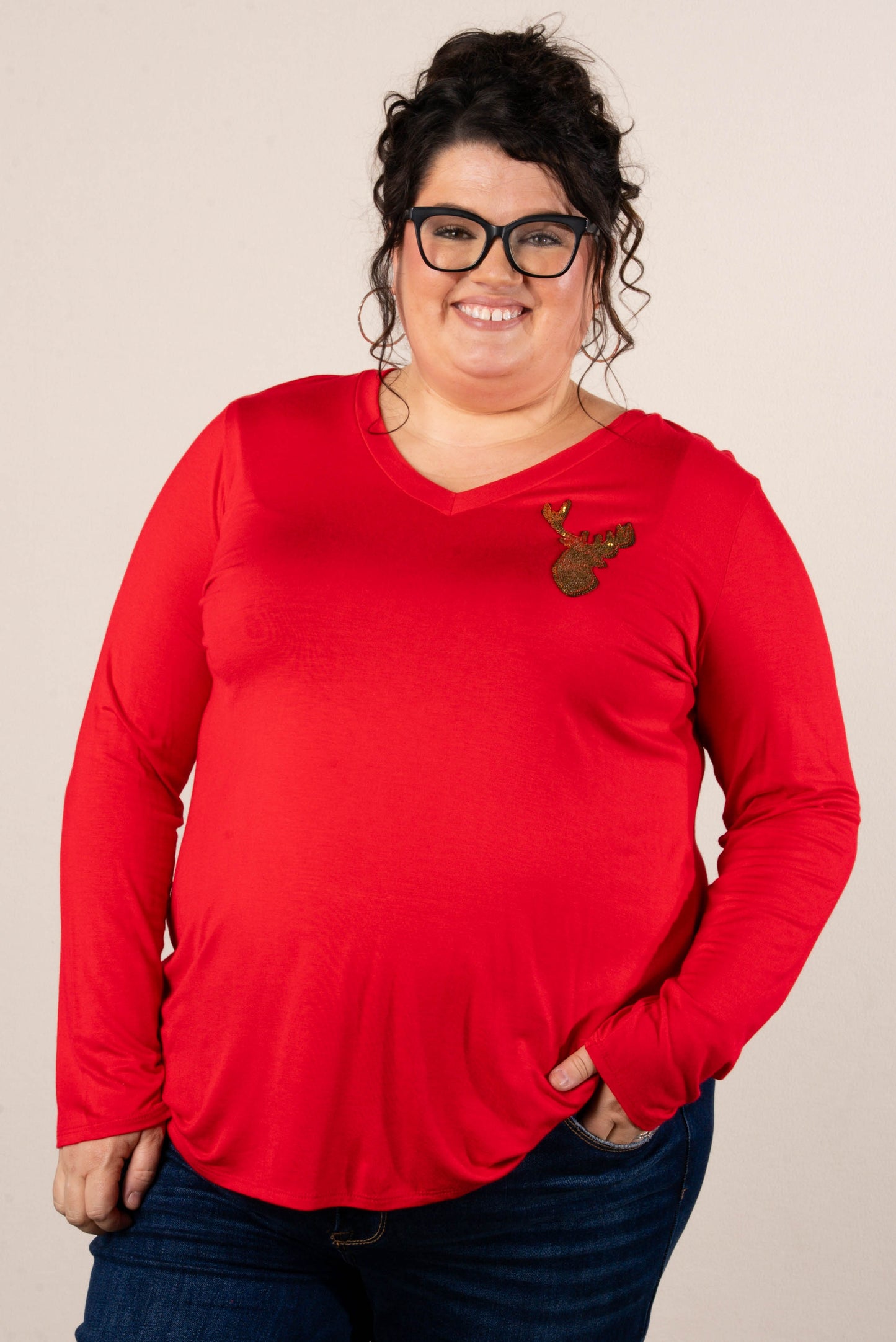 Rudolph Sequined Reindeer Top