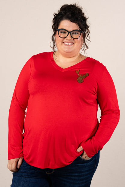 Rudolph Sequined Reindeer Top