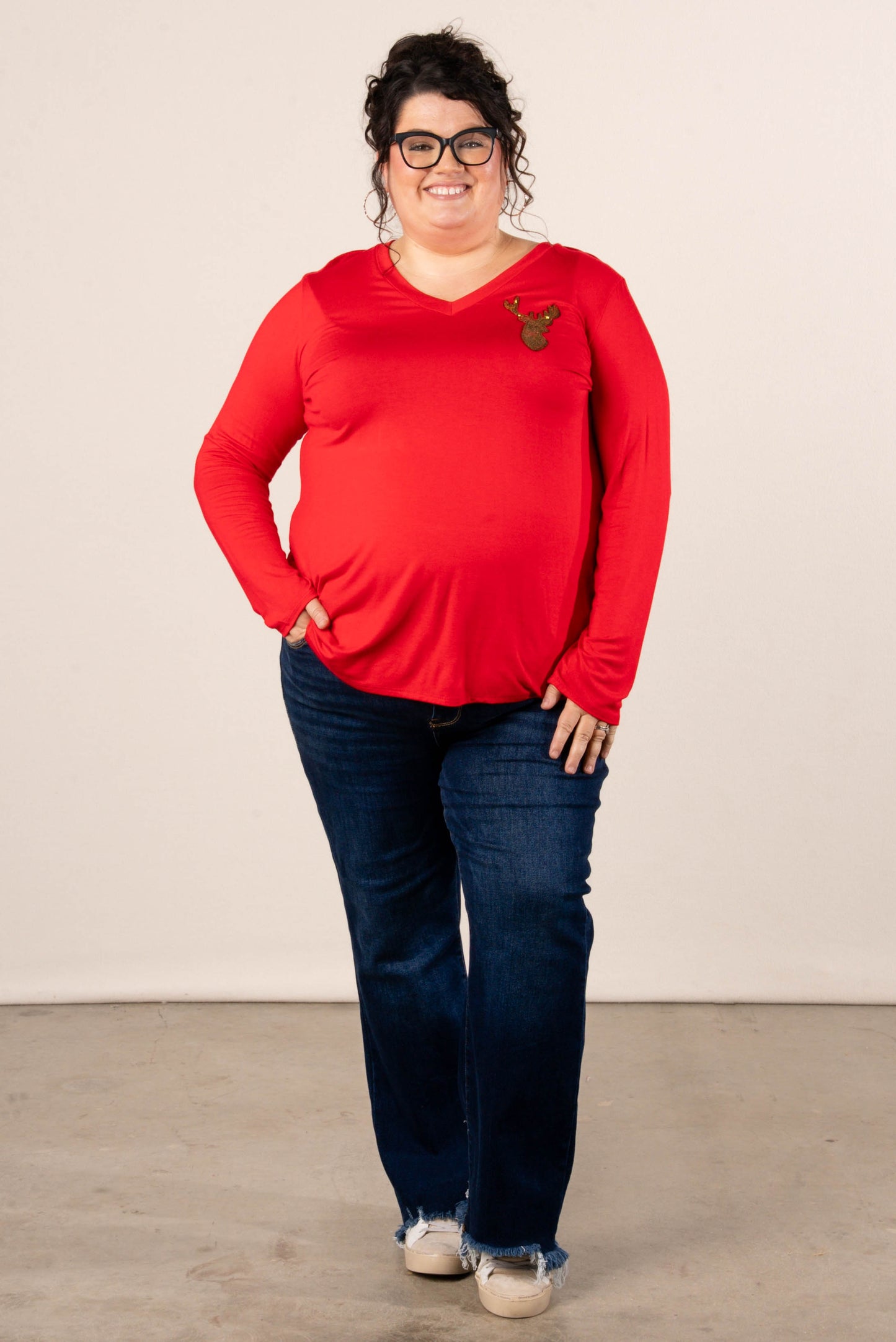 Rudolph Sequined Reindeer Top