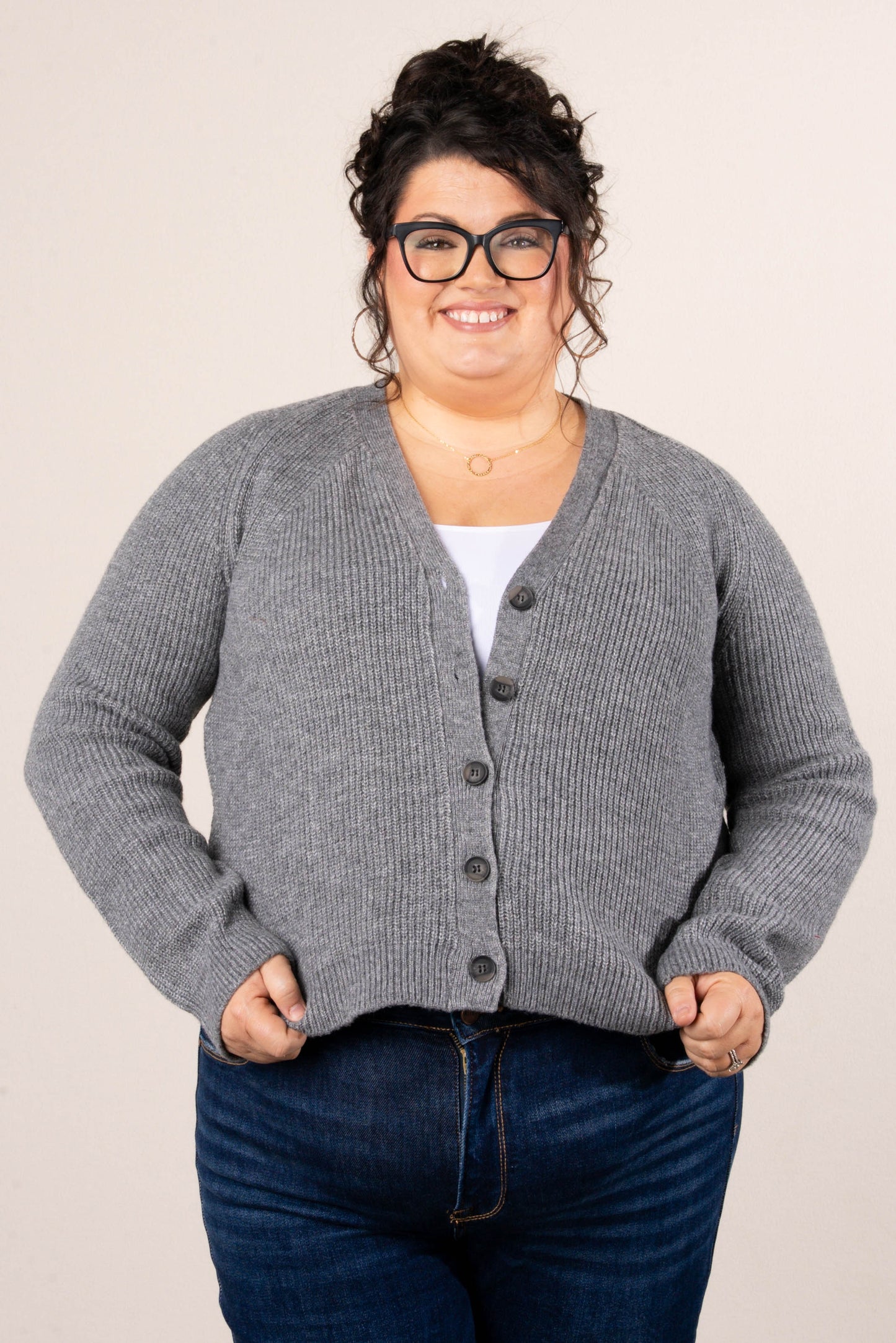 Sleigh Ride Rib Knit Button Up Cardigan