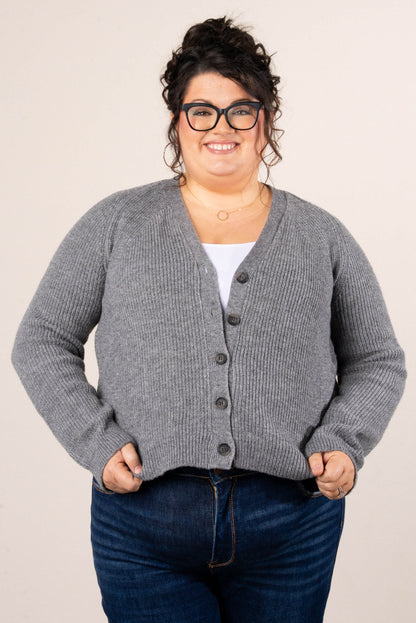 Sleigh Ride Rib Knit Button Up Cardigan