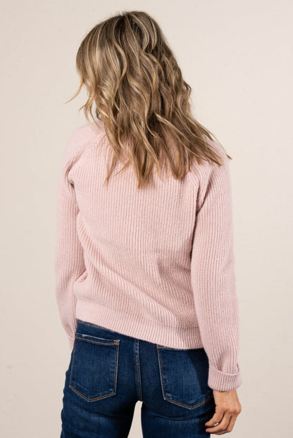 Sleigh Ride Rib Knit Button Up Cardigan