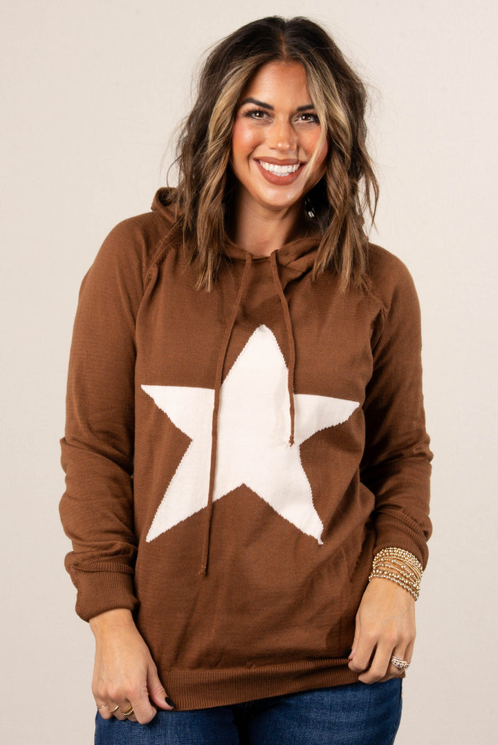 Guiding Light Star Patch Hooded Sweater