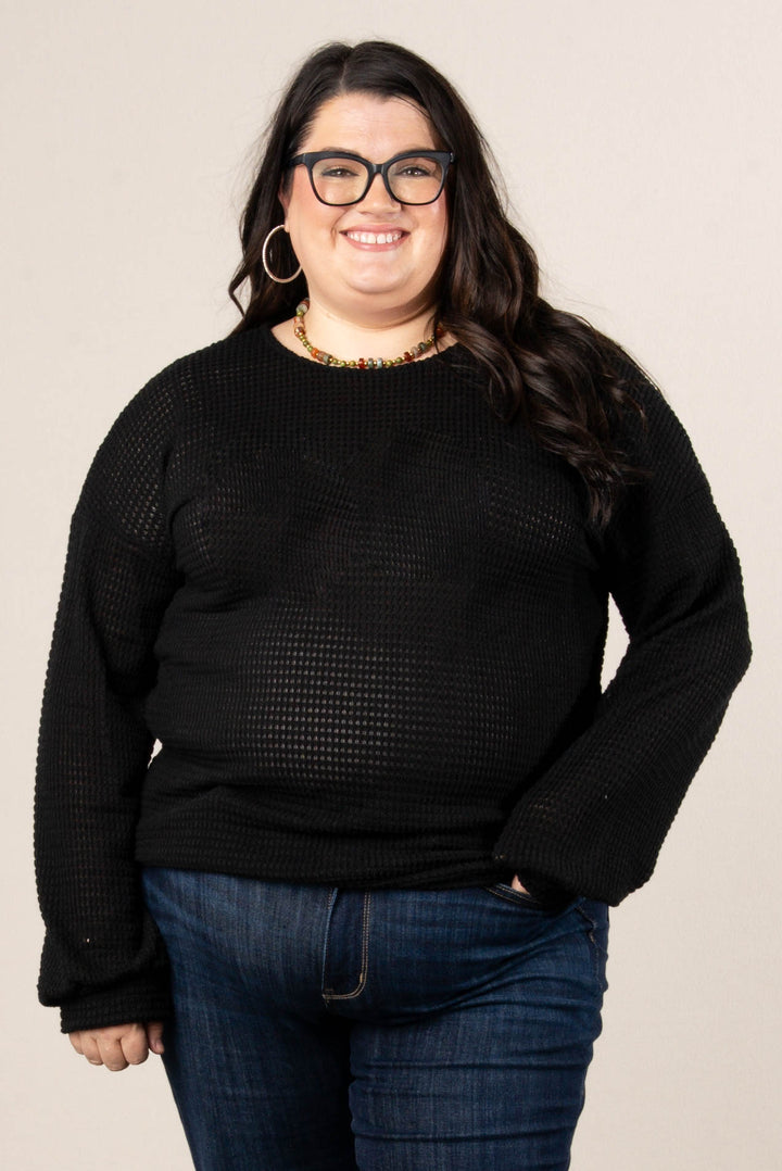 Emmerson Waffle Knit Drop Shoulder Top
