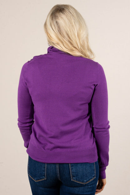 Yuletide Button Cuff Turtleneck Sweater