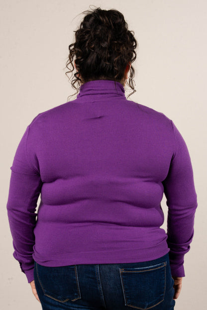 Yuletide Button Cuff Turtleneck Sweater