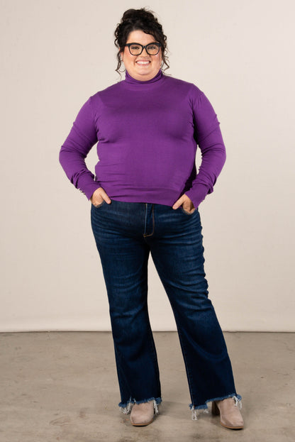 Yuletide Button Cuff Turtleneck Sweater